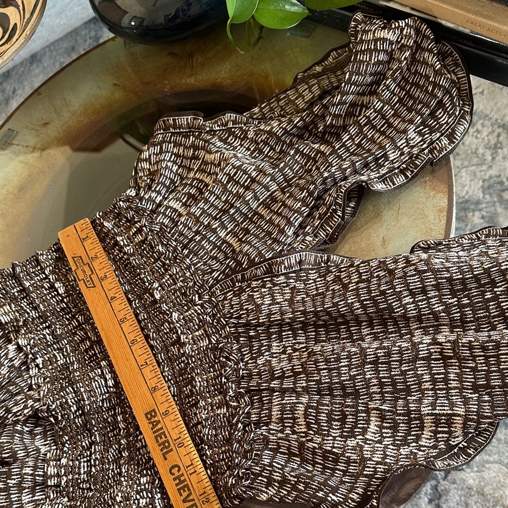 Max Studio Chic Brown Patterned Jumpsuit Jumper R… - image 5